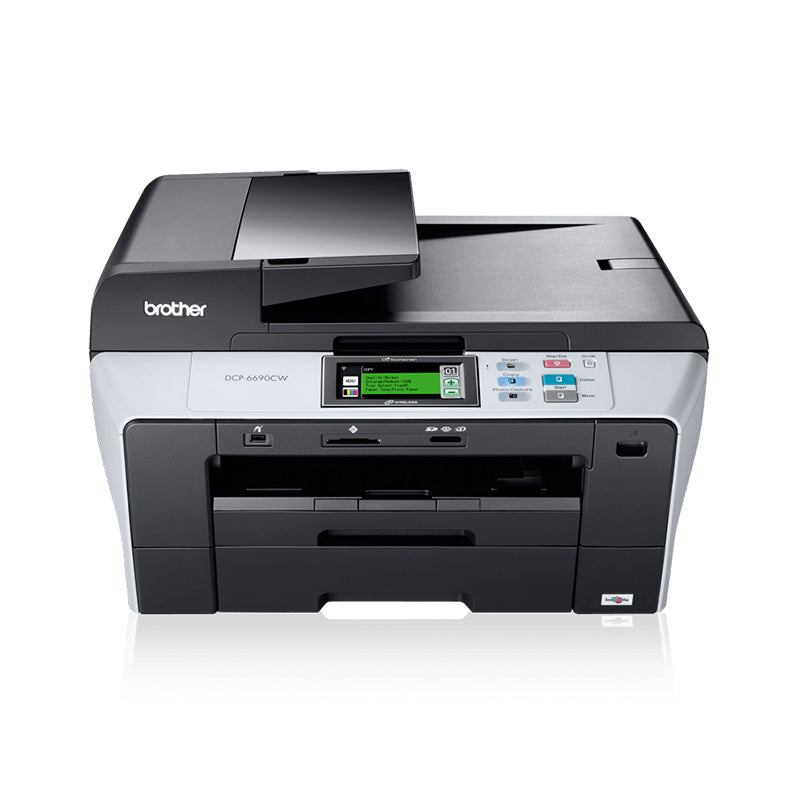 Brother DCP-6690CW multifunction inkjet printer with wireless connectivity, offering high-speed color and black-and-white printing.