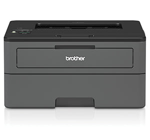 Front view of Brother HL-L2370DN compact monochrome laser printer for high-speed and duplex printing