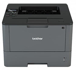Front view of Brother HL-L5100DN monochrome laser printer with high-speed printing and duplex function