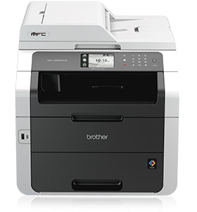 Brother MFC-9330CDW color laser multifunction printer for printing, copying, scanning, and faxing with duplex and WiFi support.