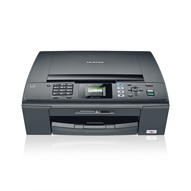 Brother MFC-J220 inkjet multifunction printer with fax, scanner, and copier features, offering high-resolution printing.