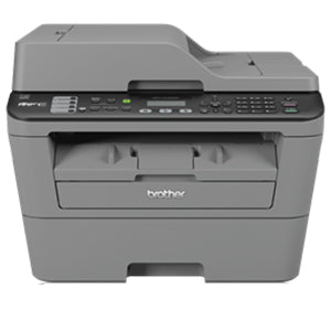 Brother MFC-L2700DW compact monochrome laser printer with multifunction capabilities, featuring a 250-sheet capacity and duplex printing.