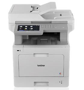 Brother MFC-L9570CDW multifunction color laser printer with touchscreen, ideal for offices, supports fast duplex printing.