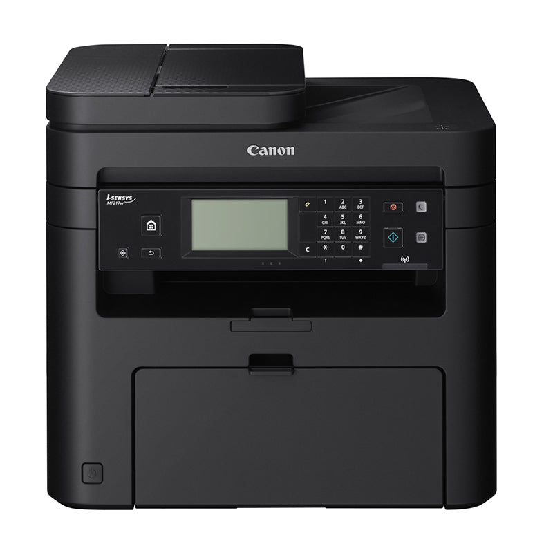Canon i-SENSYS MF-226dn multifunction printer with scan, copy, fax capabilities and 27 ppm speed, featuring duplex printing.