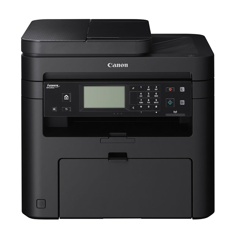 Canon i-SENSYS MF-229dw multifunctional black and white laser printer with compact design, ideal for efficient office use.