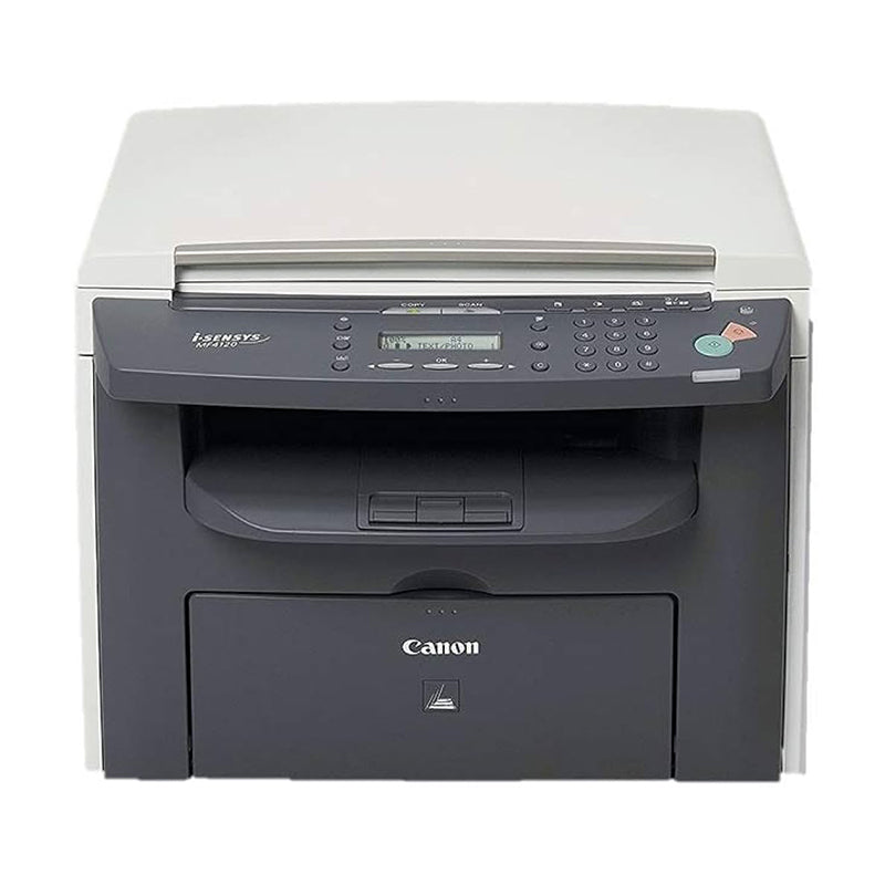 Canon i-SENSYS MF-4120 multifunction printer, ideal for small offices, featuring print, copy, and scan capabilities.