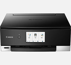 Canon Pixma TS8350 multifunction printer with touchscreen, features high-quality and borderless printing up to 4800x1200 dpi.