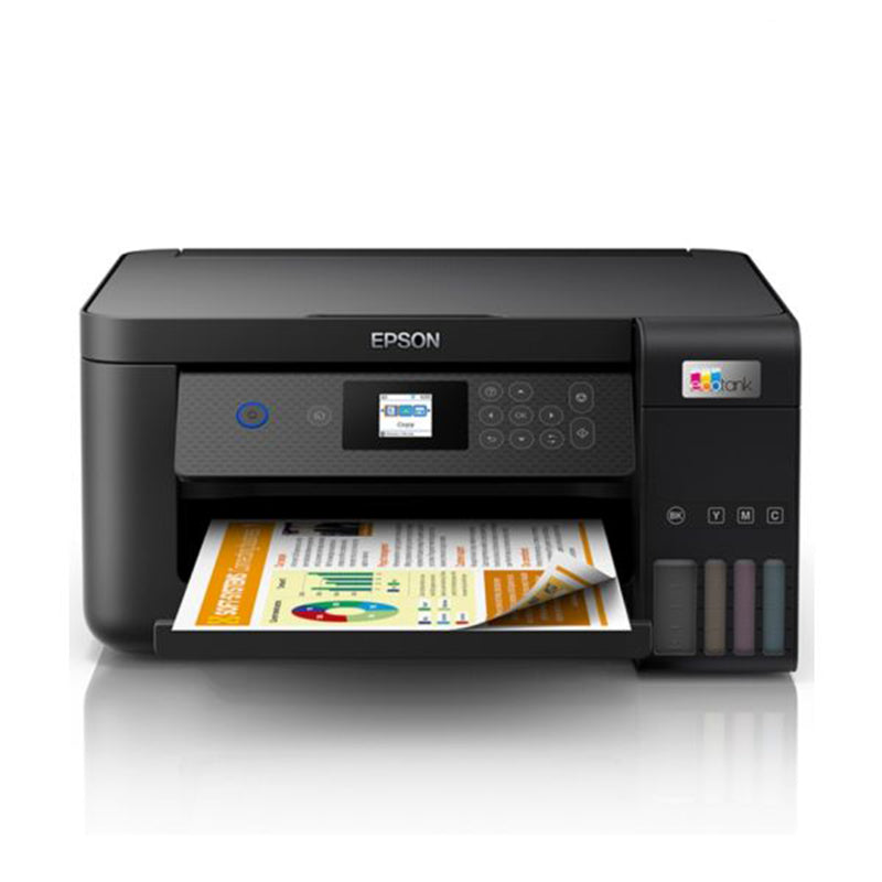 Epson EcoTank ET-2850 multifunction printer with EcoTank technology, featuring print, copy, and scan functions, supports wireless printing.