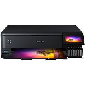 Epson EcoTank ET-8550 printer with a high-resolution photo printing feature and eco-friendly ink tank system.