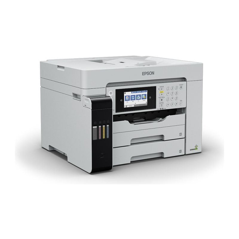 Stampante multifunzione monocromatica Epson EcoTank ET-M16680 ad alta efficienza con capacità di 500 fogli, ideale per una rapida stampa fronte/retro.