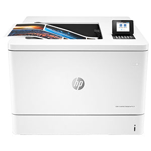 HP Color LaserJet Enterprise M751n printer showcasing printed pages and control panel.