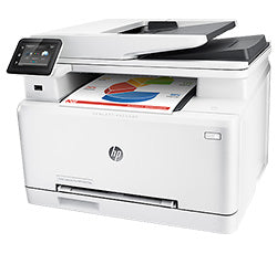 HP Color LaserJet Pro MFP M277 multifunction printer, compact design for printing, copying, scanning, and faxing in small offices
