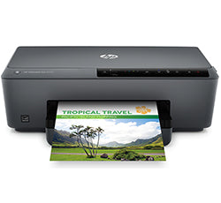 HP OfficeJet Pro 6230 ePrinter with tropical travel brochure printing.