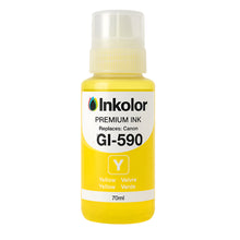 Cartuccia d'inchiostro giallo compatibile Canon GI-590Y per stampanti MegaTank, flacone da 70 ml ad alta capacità, qualità premium di Inkolor.