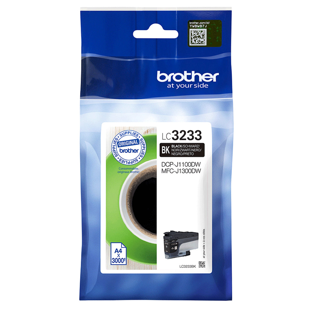 Brother LC-3233BK Tintenpatrone Schwarz Verpackung für hochwertige Druckqualität in Büros
