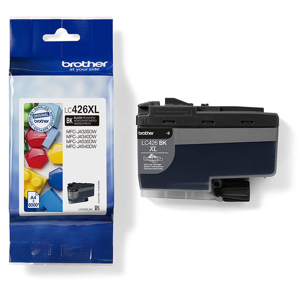 Cartuccia d'inchiostro nero Brother LC-426XLBK per stampe professionali di alta qualità, capacità di 6000 pagine, compatibile con la serie MFC.
