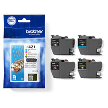 Brother LC-421VAL Cartucce d'inchiostro multipack in nero, ciano, magenta e giallo per stampe di alta qualità, ideali per gli uffici domestici.