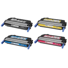 Set di toner HP 643A Multipack compatibili (Q5950A, Q5951A, Q5952A, Q5953A) per stampe professionali di alta qualità.