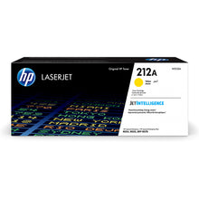 Confezione originale della cartuccia toner HP 212A giallo (W2122A), adatta alla stampa professionale a colori con prestazioni di alta qualità.