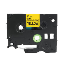 Nastro per etichettatura Brother TZe-S651 24 mm giallo per P-Touch con adesivo forte, ideale per etichettare e organizzare.