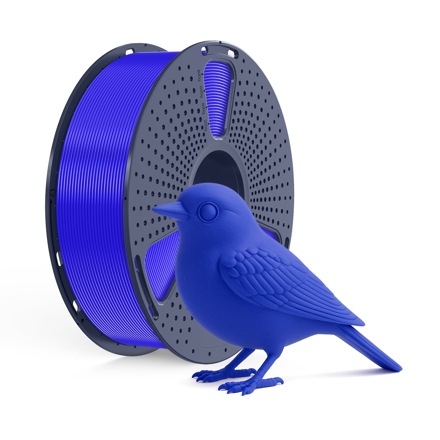Inkolor PLA+ Blau Filament 1.75mm 1Kg 3D-Druck Filament spool with blue bird model.