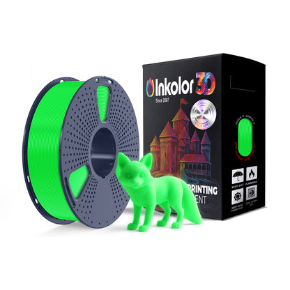 Inkolor PLA incandescente nel filamento verde scuro 1,75 mm 1Kg bobina di filamento di stampa 3D con oggetto verde incandescente