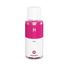 HP 31 (1VU27AE) kompatible Tintenpatrone Magenta Flasche, 70 ml hochwertige Druckertinte für lebendige Farben, ideal für professionellen Druck.