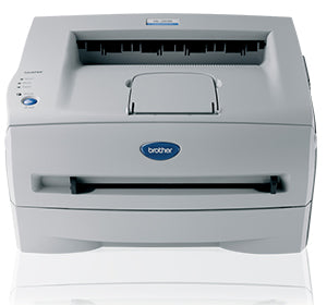 Front view of Brother HL-2030 monochrome laser printer, showcasing compact design and paper tray. Ideal for efficient, reliable printing.