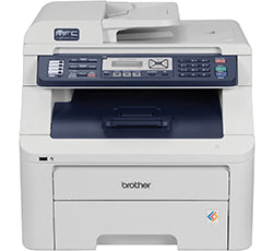 Brother MFC-9320CW compact color laser multifunction printer for printing, copying, scanning, and faxing with wireless connectivity.