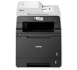 Brother MFC-L8650CDW multifunction color laser printer with duplex printing and wireless connectivity.