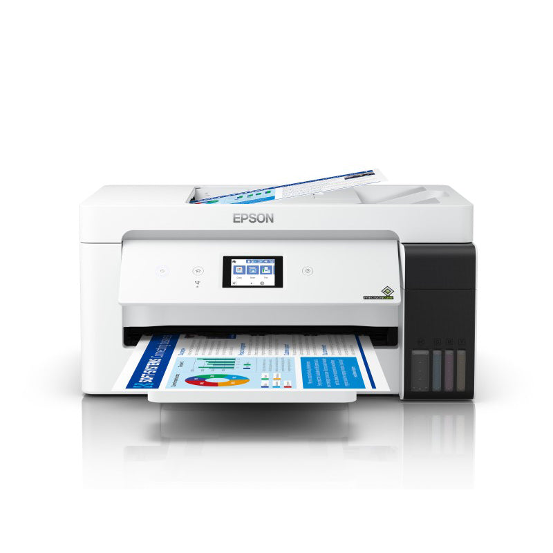 Epson EcoTank ET-15000 printer with EcoTank technology, featuring A3 printing, duplex, scan, copy, and fax functions for office use.