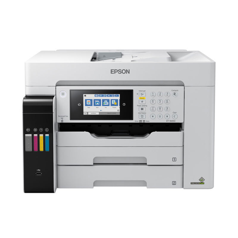 Epson EcoTank ET-16650 multifunction printer with ink tank system for cost-effective, eco-friendly printing and high-volume capacity.