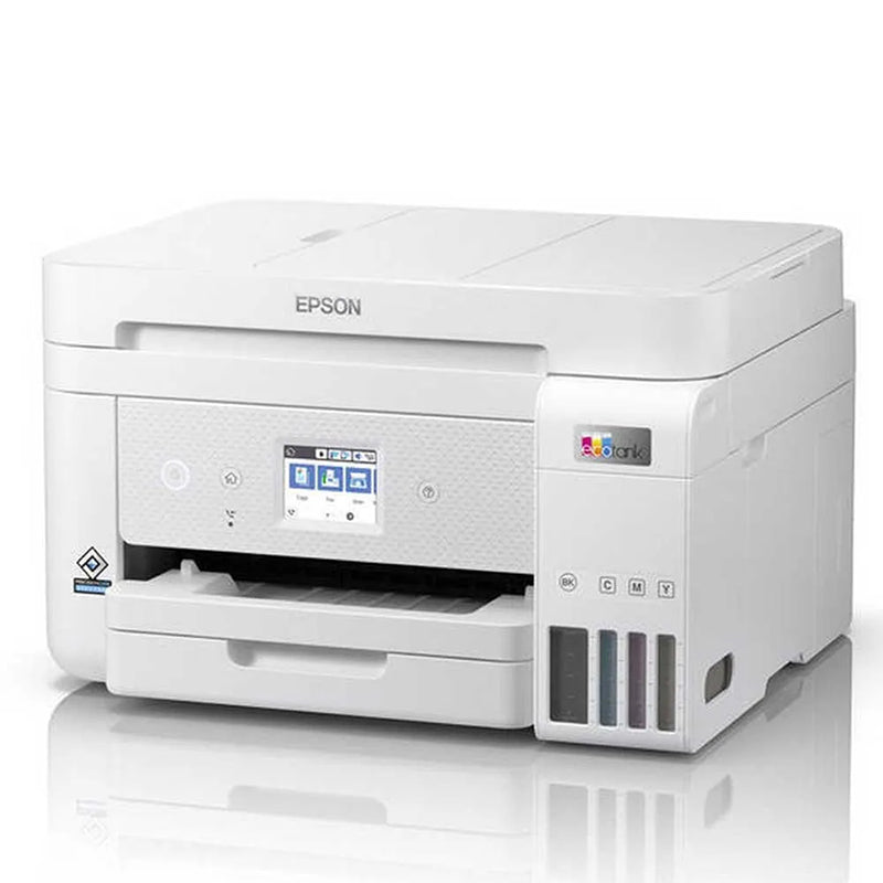 Epson EcoTank ET-4856 printer showcasing refillable ink tank system and multifunction capabilities, ideal for cost-efficient printing.