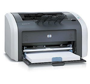 HP LaserJet 1012 monochrome printer, compact and efficient, ideal for small office use, featuring USB connectivity and 600 dpi resolution.
