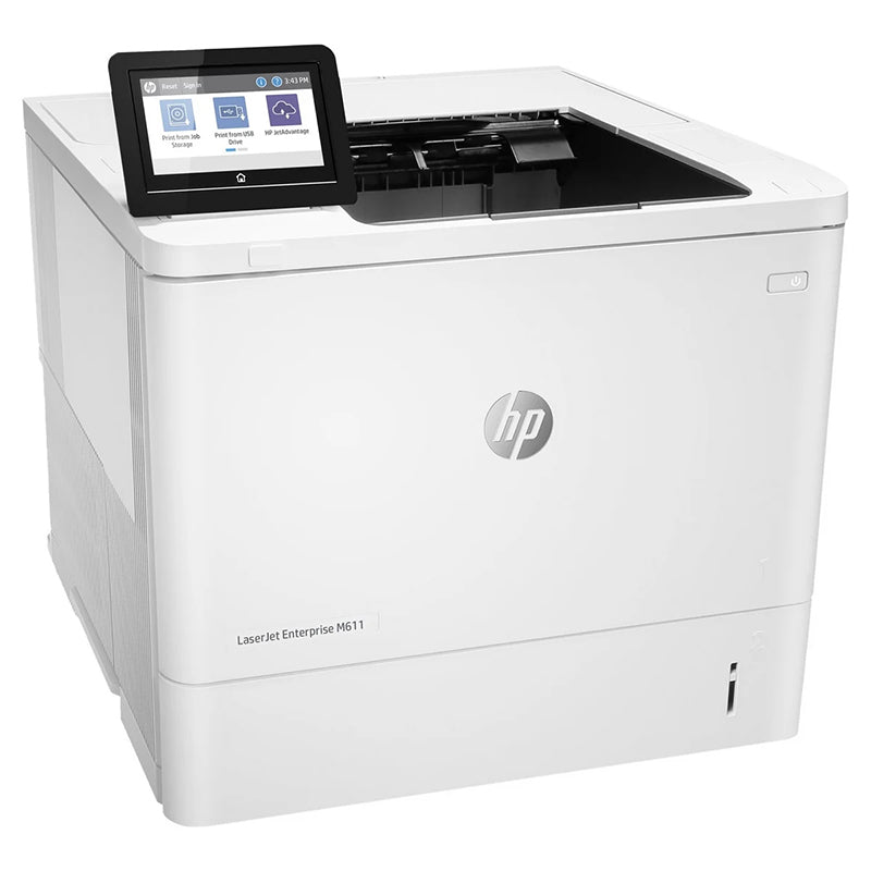 HP LaserJet Enterprise M611dn monochrome printer with 75 ppm print speed and automatic duplexing for high-volume business use.