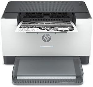HP LaserJet M209DW compact monochrome printer with high-speed wireless printing for home or small offices, 30 ppm speed, duplex capability.