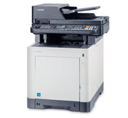 Kyocera Ecosys M6030cdn color laser printer with duplex printing and high paper capacity.