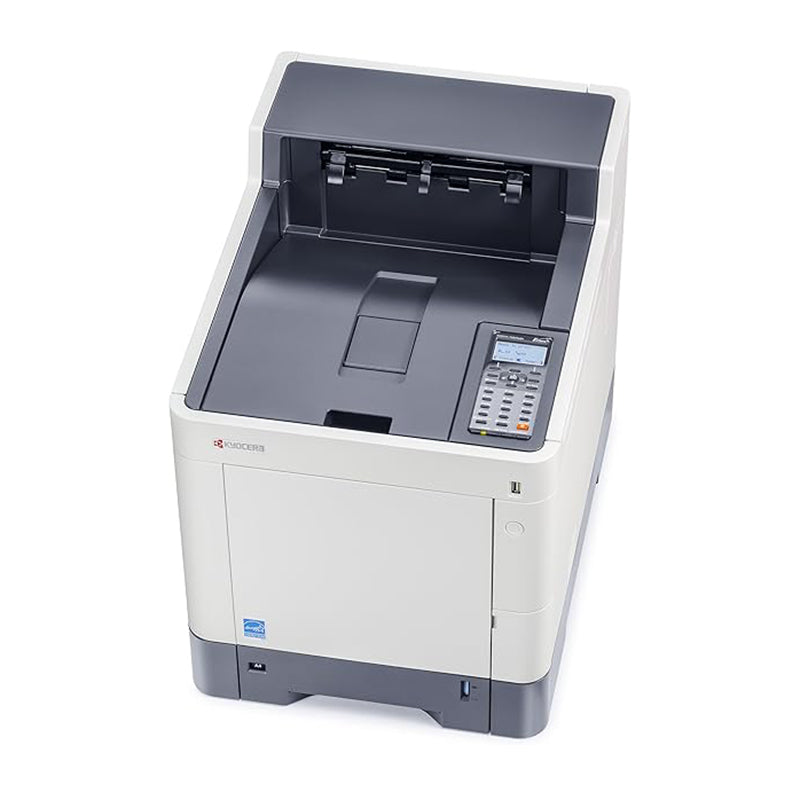Kyocera Ecosys P6035cdn color laser printer with duplex printing and 1200x1200 dpi resolution for efficient office use.