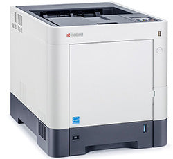 Kyocera Ecosys P6130cdn color laser printer with duplex printing and 1200x1200 dpi resolution for efficient office use.