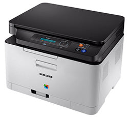Samsung SL-C480 multifunction color laser printer with compact design for home or office use, featuring printing, scanning, and copying capabilities.