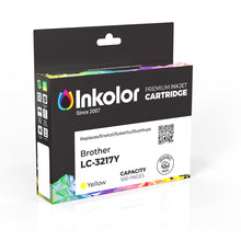Embalagem do tinteiro amarelo Brother LC-3217Y, impressões de alta qualidade e fiáveis, adequadas para utilização no escritório e em casa.