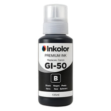 Compatible Canon GI-50PGBK black ink cartridge by Inkolor, premium ink for high-quality and efficient printing solutions.
