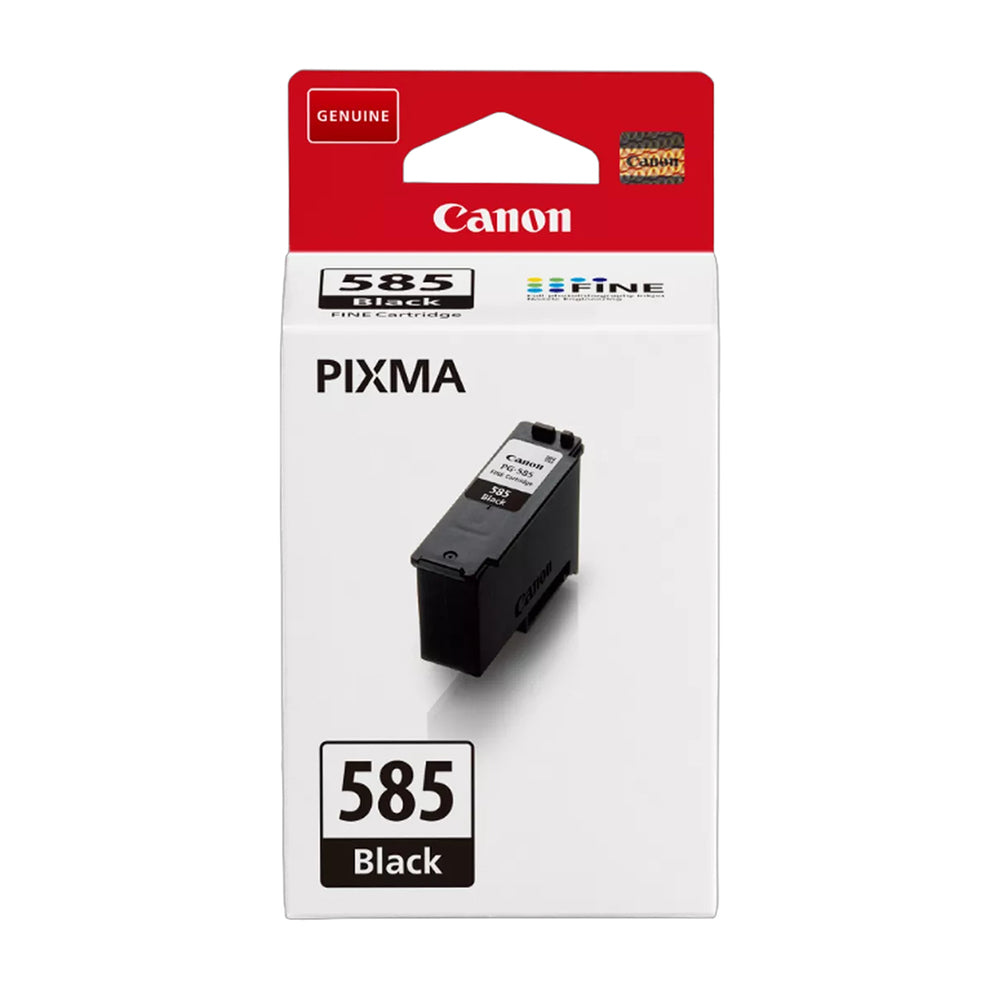 Canon PG-585 Black Ink Cartridge, high-quality and reliable for professional and personal printing needs, box packaging image.