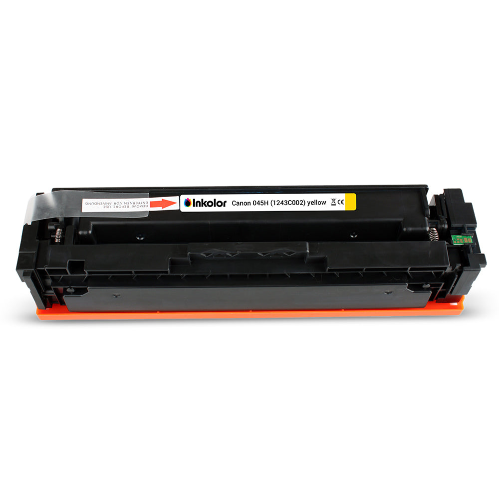 Toner amarelo compatível Canon 045H 1243C002, elevada qualidade de impressão e fiabilidade, ideal para documentos e gráficos, capacidade para 2.200 páginas