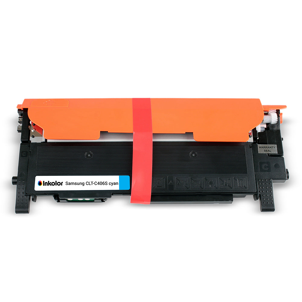 Toner ciano compatível Samsung CLT-C406S, elevada qualidade de impressão, capacidade para 1000 páginas, ideal para utilização no escritório e em casa