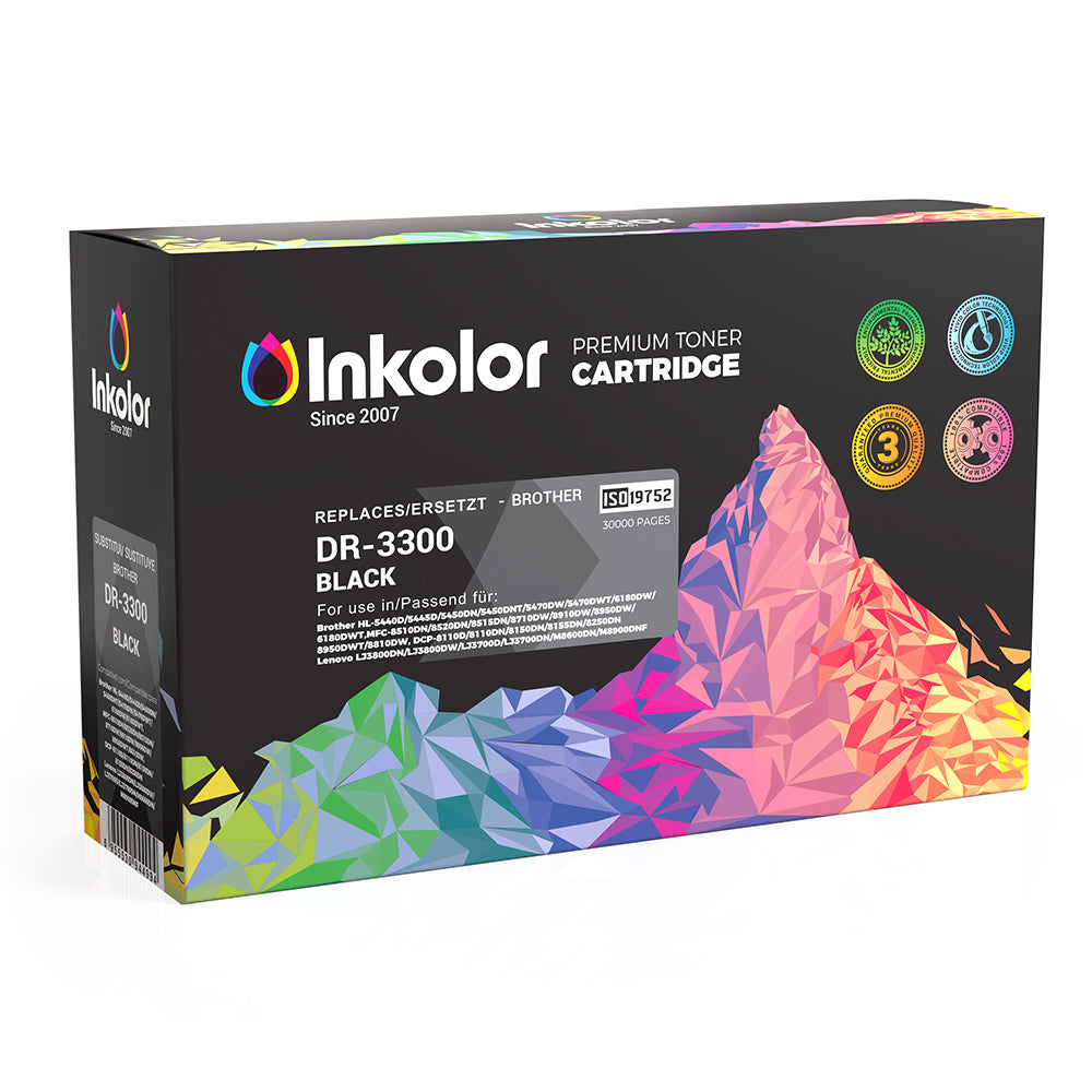Embalagem da unidade de tambor compatível com Brother DR-3300, gráficos coloridos, ideal para soluções de impressão de escritório económicas