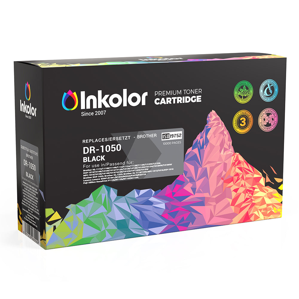  Embalagem do cartucho compatível Inkolor Brother DR-1050 Preto