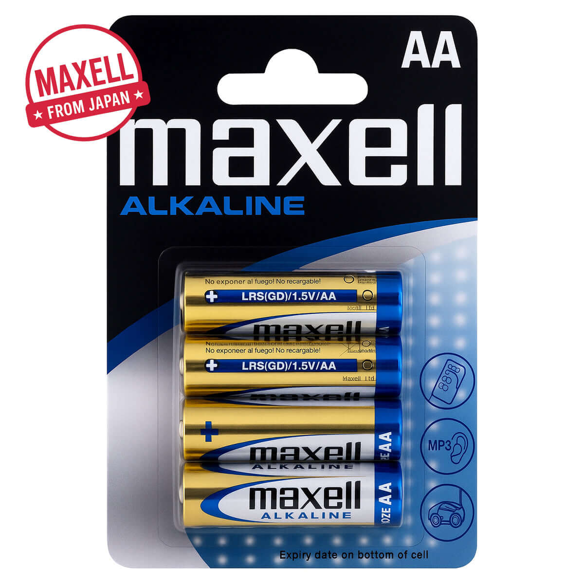 Conjunto de 4 pilhas alcalinas Maxell AA, alimentação fiável para comandos à distância e brinquedos, instalação fácil, desempenho duradouro