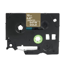 Fita de etiquetas Brother TZe-MQ835 compatível com P-Touch, 12 mm dourada acetinada, ideal para utilização no escritório, em casa e na indústria.
