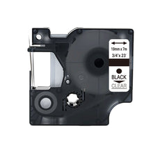 Dymo 45800 (S0720820) compatible label tape, 19mm x 7m, black on clear, cartridge for high-quality, durable labeling.